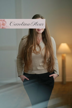 Curvy cute german girl with long hair